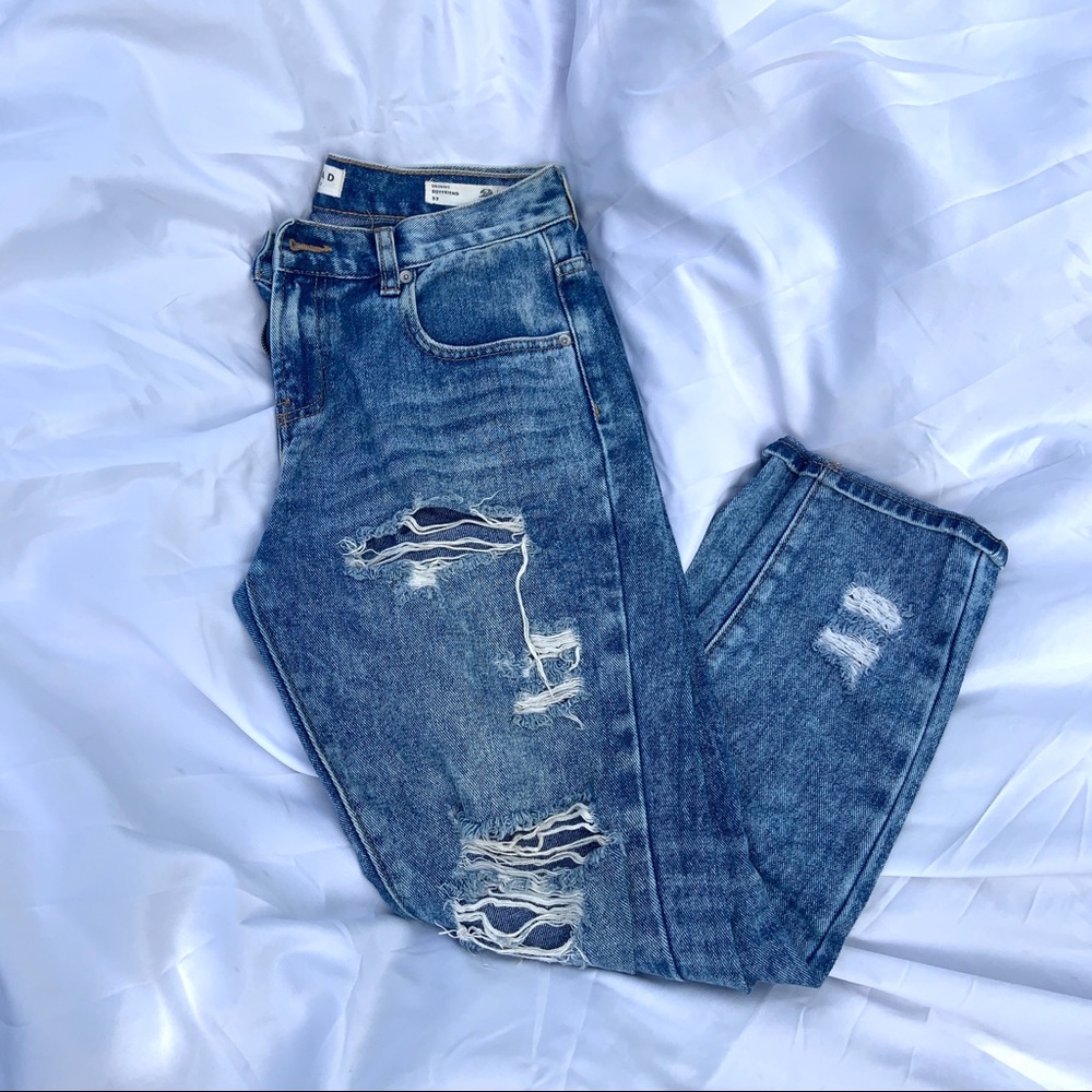 Pacsun | Medium Wash Ripped Boyfriend Jeans